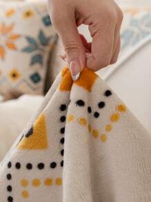 1 件法兰绒保暖厚毛绒沙发座垫套，防滑，波西米亚风，防尘，可机洗，宠物友好，适用于卧室、办公室、客厅和 L 形沙发 1/2/3/4 座位 - 米色 - 查看 10