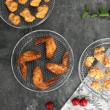 1/3/6 Pcs Air Fryer Round Racks, Stackable Racks, Dehydrator Racks, Drip Tray, Roasting Racks, Food Frying Basket Accessories Set For BBQ Grill & Air Fryer