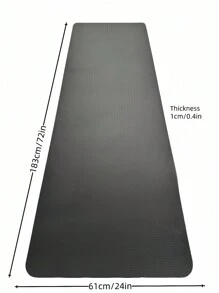 3pcs High-Quality TPE Non-Slip Soft Fitness Mat - Extra Wide & Thick Pure Black Yoga Mat, Ideal For Home Yoga, Pilates, Stretching, Workout - 183cm * 61cm * 1cm / 72.05in * 24.02in * 0.4in Size