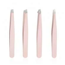 4 件套不锈钢白色/黑色化妆工具包括镊子、眉毛修剪器，适用于眉毛修剪和美容 - 彩色 - 查看 9