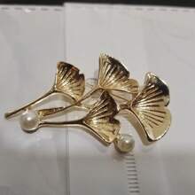 1 件时尚奢华郁金香、叶子和花环胸针，时尚多功能装饰胸针 - 金色 - 查看 5
