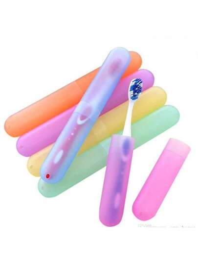 KIT 2 PORTAS ESCOVA DE DENTES SIMPLES COLORIDAS