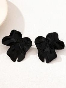 1 Cặp bông tai kim loại hình học bất đối xứng, tuyên bố thời trang - màu đen - Xem 5