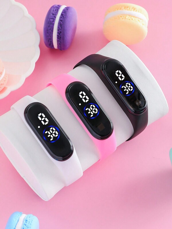 1pc Jeugdmode LED Elektronisch Horloge, Geeft Tijd & Datum Weer, Geschikt Voor Dagelijks, School, Sport, Cadeau-Geven
