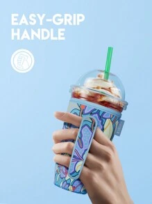 Meoky 3 Packs Reusable Sleeves For Iced Coffee & Soda Cup, Insulated Neoprene Sleeves For Iced & Hot Drinks - Blue - View 3