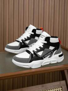 Women's Fashion Color Block Lace-Up High-Top Casual Sneakers,Y Comfortable Outdoor Personalized Casual Couple Sports Shoes