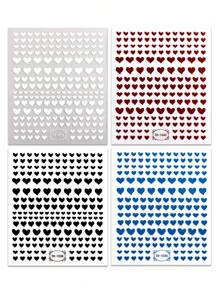 Beauty Sticker 4 Sheets Red & Blue Heart-Shaped Nail Sticker Sets, DIY Self-Adhesive Nail Art Decorations, Suitable For Valentine's Day Nails Nail Supplies Nail Stickers - Multicolor - View 3