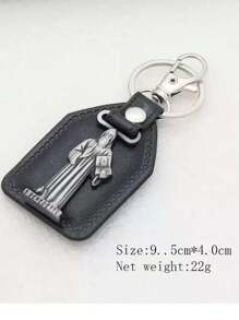 1 Peça Pingente De Carro Com Cruz De Nossa Senhora De Metal Vintage Personalizado & Pu Material Com Anel De Gancho Para Chaves