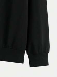 DIFFLAND Spring Men's Casual Daily Life Soft And Comfortable Long-Sleeved Sweatshirt, Christmas Style Elk Printing Pattern Black Round Neck Pullover Long-Sleeved Sports Round Neck Sweatshirt