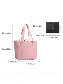 Bolso de mano para mujer plegable con cierre de cremallera, bolso de hombro grande, bolso de mano, bolsos para viaje, trabajo, compras - Multicolor - Ver 5