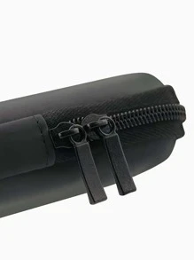 1 pezzo Astuccio nero di grande capacità e semplice, scatola per articoli di cancelleria per studenti di scuola media/superiore o ragazze adolescenti, multifunzionale, stile giapponese/coreano, essenziale per il ritorno a scuola, regalo creativo per il Ringraziamento, Natale, compleanno, decorazione di Ognissanti Ritorno a scuola