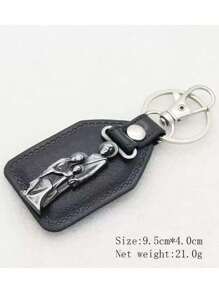 1 Peça Pingente De Carro Com Cruz De Nossa Senhora De Metal Vintage Personalizado & Pu Material Com Anel De Gancho Para Chaves