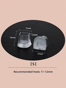 1 Pair Women's Clear High Heel Protectors, Anti-Slip Quiet Replacement Shoe Pads For Thin Heels Women Pumps