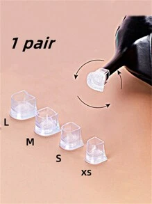 1 Pair Women's Clear High Heel Protectors, Anti-Slip Quiet Replacement Shoe Pads For Thin Heels Women Pumps