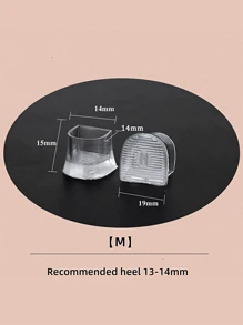 1 Pair Women's Clear High Heel Protectors, Anti-Slip Quiet Replacement Shoe Pads For Thin Heels Women Pumps