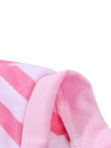 Women's Valentine's Day Long Sleeve Stripe Heart One Piece Pajamas Bodycon Jumpsuit Button Neck Sleepwear Romper Christmas Nightwear Spring Fall New Years Clothes Party Holiday Outfits Valentine's Day Outfit For Women - 粉色 - 查看 2