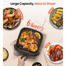 Suodoka 10 In 1 Air Fryer 6 Qt Capacity, Compact Countertop With Nonstick Basket, 400F Air Crisp - màu đen - Xem 2