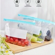 10 piezas Bolsas con cierre hermético para alimentos, bolsas para mantener frescos vegetales y frutas, extienden la conservación de los alimentos, aplicable para almacenamiento categorizado, bolsas de almacenamiento para refrigerador, disponibles en sets de 10 piezas/15 piezas/20 piezas/25 piezas - Multicolor - Ver 2