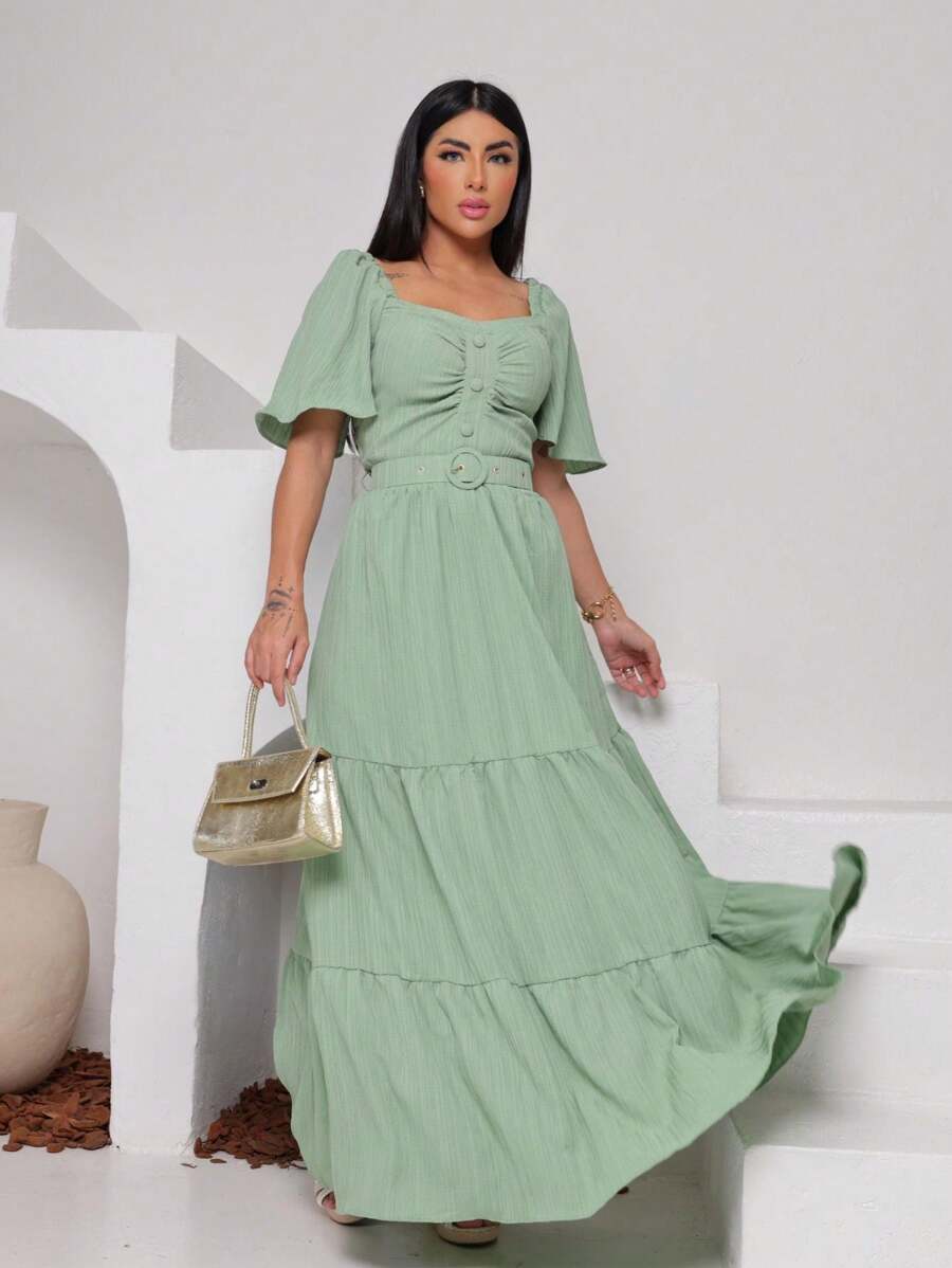 Women Dresses - Mint Green - View 1