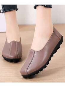 2024 Spring/Autumn Middle-Aged & Elderly Slip-On Flat Breathable Non-Slip Soft-Soled Comfortable Loafers For Women