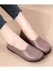 2024 Spring/Autumn Middle-Aged & Elderly Slip-On Flat Breathable Non-Slip Soft-Soled Comfortable Loafers For Women