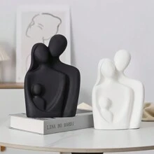 Figura decorativa de resina con pareja en abrazo, estilo minimalista, regalo para boda y inauguración del hogar - Multicolor - Ver 1