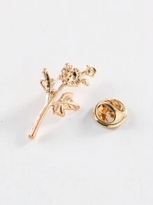 Metal Cold Style Flower Button Badge Brooch Niche Women's Men's And Women's Suit Corsage Sweater Pin Accessories Buckle - 金色 - 查看 2
