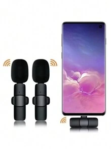Kit 2 Microfone Duplo Profissional De Lapela Anti Ruído