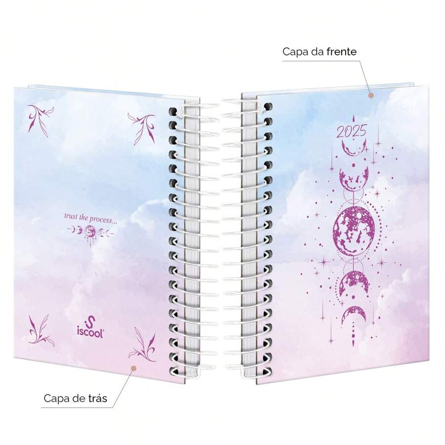 iscool Agenda Mini 2025 Espiral Capa Dura Cosmos Color Moon SHEIN Brasil