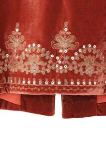 Women Vest, Sleeveless Open Front Embroidery Flower Sequined Outwear Gilet For Casual Street