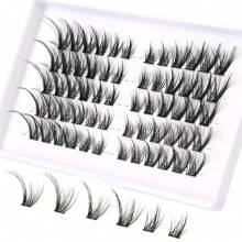 60pcs/110pcs D-Curl Cat Eye Lash Clusters Eyelash Extension, Fine Single Root Left/Right Eyelashes, Manga/Anime Fox Eyes, DIY Eyelash Extension, Natural Look Long False Eyelashes, 8-20mm Lash Clusters, Eyelash Clusters, Individual Eyelashes, Lashes, Fake Lashes - D - View 5