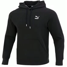 Puma 休闲宽松连帽长袖套头运动卫衣 - 黑色 - 查看 1