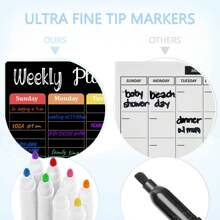 Reusable Refrigerator Magnets Set - Daily/Weekly/Monthly Planner, Erasable & Reusable, Comes With 8 Marker Pens As Gift Birthday Gifts Graduation - Black - View 5