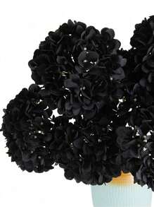 1 Set (5PCS) 50cm Artificial Hydrangea Flowers, Suitable For Home Decor, Wedding Decoration, Tabletop Display, Room Decor, Vase DIY Halloween Halloween Decor