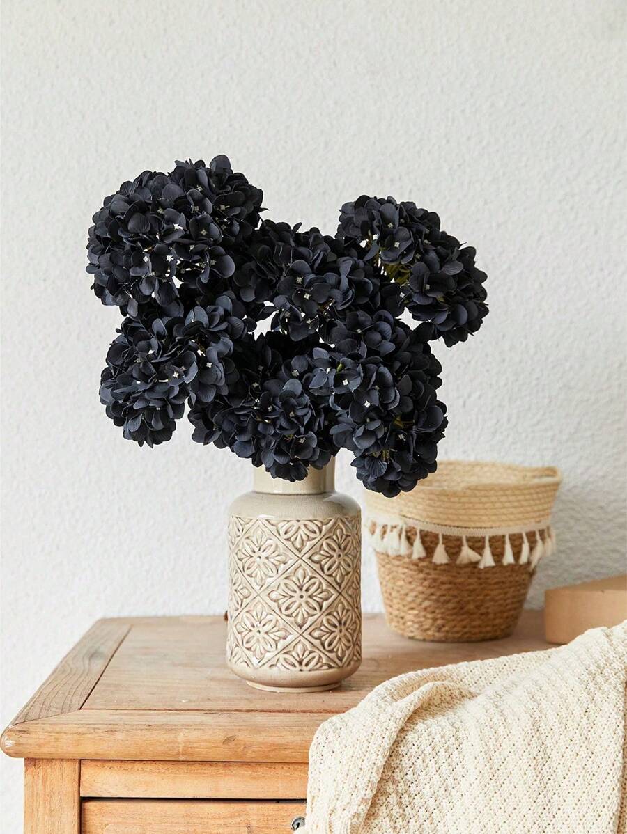 1 Set (5PCS) 50cm Artificial Hydrangea Flowers, Suitable For Home Decor, Wedding Decoration, Tabletop Display, Room Decor, Vase DIY Halloween Halloween Decor