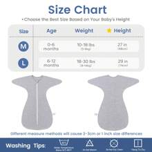 2 件套过渡襁褓可穿戴毯子婴儿带双向拉链爱心情人节 - 灰色+綠色 - 查看 7