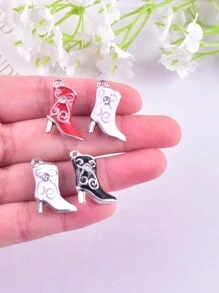10 stuks diverse hoge hakken gevormde zinklegering geëmailleerde sieraden DIY hanger bedels