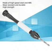 49Pcs/Set Hand Drill Set High Speed Steel ABS Twist Drill Bit Set For Wood, Plastic, Rubber - 銀色 - 查看 3