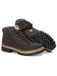 Ferraroni Men's Urban Motorcycle Combat Boot - 咖啡 - 查看 3