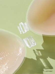 1 Pair Silicone Bras, Invisible Bra, Strapless Silicone Bra, Wedding Bra, Nipple Patch, Breathable Waterproof Bra, Women's Silicone Gathered Chest Patch, Popular Style