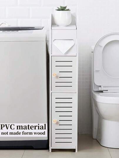 1 pieza, Gabinete de almacenamiento cosido para baño, Gabinete de almacenamiento de múltiples capas, Gabinete de almacenamiento móvil para el piso, Gabinete de almacenamiento de toallas de papel, Gabinete de almacenamiento para inodoro, Lavabo, Secador de pelo, Toalla, Toalla de baño, Gabinete de almacenamiento para gel de ducha, Accesorios de baño, Decoración de habitación