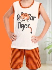 Pijama Masculino Infantil Conjunto Short e Camiseta Personagens