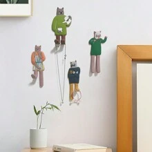 2pcs Cute Cat Magnetic Damage-Free Hooks, Original Design, Can Adhere To Refrigerators And Iron Surfaces, Serving As Fridge Magnet, Whiteboard Stickers, Hanging And Storing Daily Items Like Bags, Umbrellas, Keys, Towels, Clothes, Jewelry Etc, No Drilling Or Wall Damage, Suitable For Bedroom, Bathroom, Living Room, Kitchen, Office And More Home Scenes.