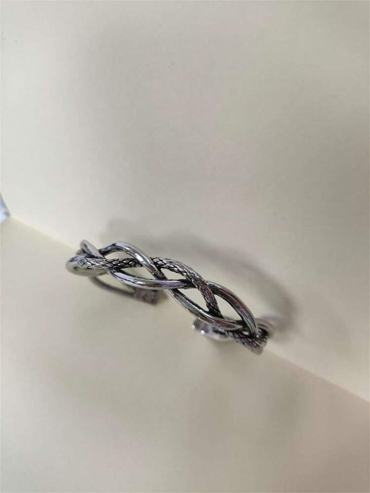 1pc Handmade Weave Open Bangle For Men For Daily Decoration For A Stylish Look