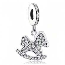 1 件银色闪光塔粉色爱心钻石浪漫求婚高玻璃春季旅行蝴蝶熊粉红钻石吊坠饰品原创手链项链手链珠子 DIY 珠宝制作礼物适合女性女孩