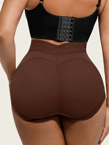 1 chiếc quần short định hình eo cao cỡ lớn, có dải silicon chống trượt, phù hợp cho nhiều dịp, quần short định hình cổ điển mặc hàng ngày, nâng mông và làm thon gọn vóc dáng. - Cà phê nâu - Xem 4