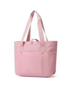 Bolso de mano para mujer plegable con cierre de cremallera, bolso de hombro grande, bolso de mano, bolsos para viaje, trabajo, compras - Multicolor - Ver 15