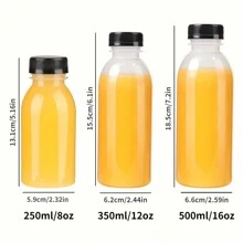 3个带盖塑料果汁瓶，空瓶适用于盛装冷热饮、水、牛奶、奶昔、姜汁、咖啡、茶，也可用于盛装冷饮和鲜榨果汁。密封性极佳，防止泄漏和空气污染，确保完美清爽的口感。适合户外、露营等场合。 - 彩色 - 查看 3