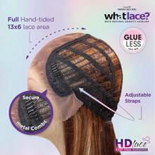 Sensationnel What Lace 13X6 Wigs - Latisha Lacefrontal Hand Tied Glueless Synthetic With Natural Density Preplucked Hairline (Off Black 1B) - בלונד בהיר 613 - ראה 11