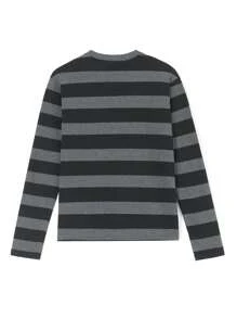 Women Y2k Striped Long Sleeve Tops Fairy Grunge Color Block Round Neck Slim Fit Basic Tops Harajuku Emo Tees Vintage 90s T-Shirts Streetwear Aesthetic Clothes - màu đen - Xem 4